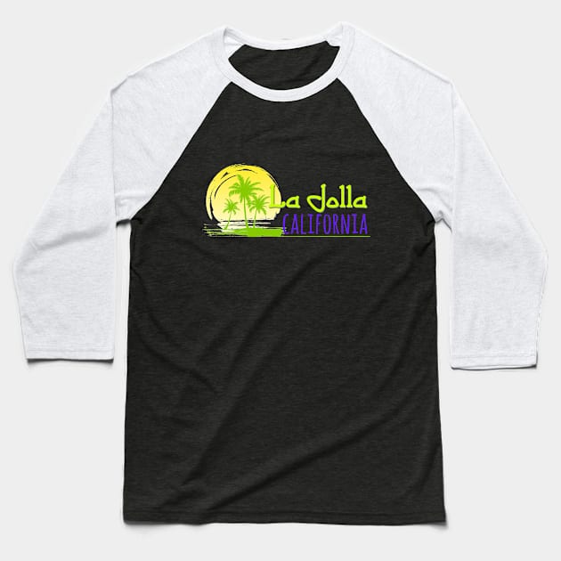 Life's a Beach: La Jolla, California Baseball T-Shirt by Naves